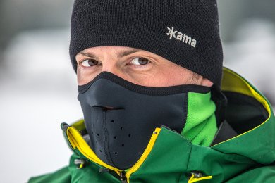 Soft Shell Maske Kama MW15, Strickmütze Merino Kama AG12