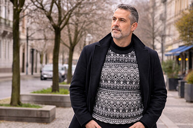 Pánský merino svetr KAMA 4073