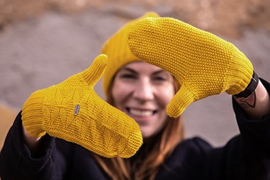 Pletená Merino čepice Kama A107, Pletené Merino rukavice Kama R110