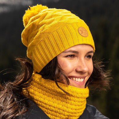 Pletená Merino čepice Kamakadze AW71, Pletený Merino nákrčník Kama S26