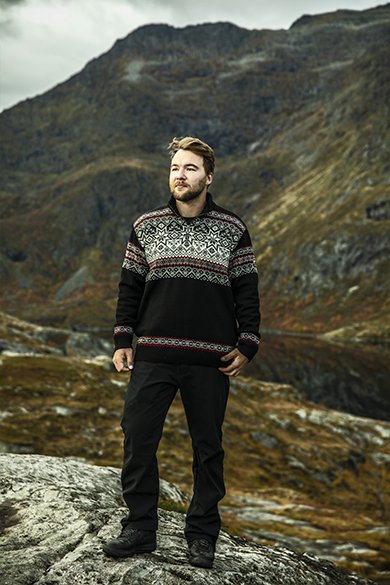 Merino svetr KAMA 4071 – pletený svetr se zipem