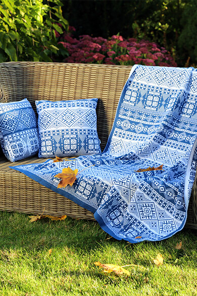 Knitted Merino blanket Kama Q4080, Knitted Merino pillow Kama P4101