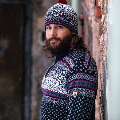 Pullover aus Merinowolle Kama 471, Strickmütze Merino Kama AW41