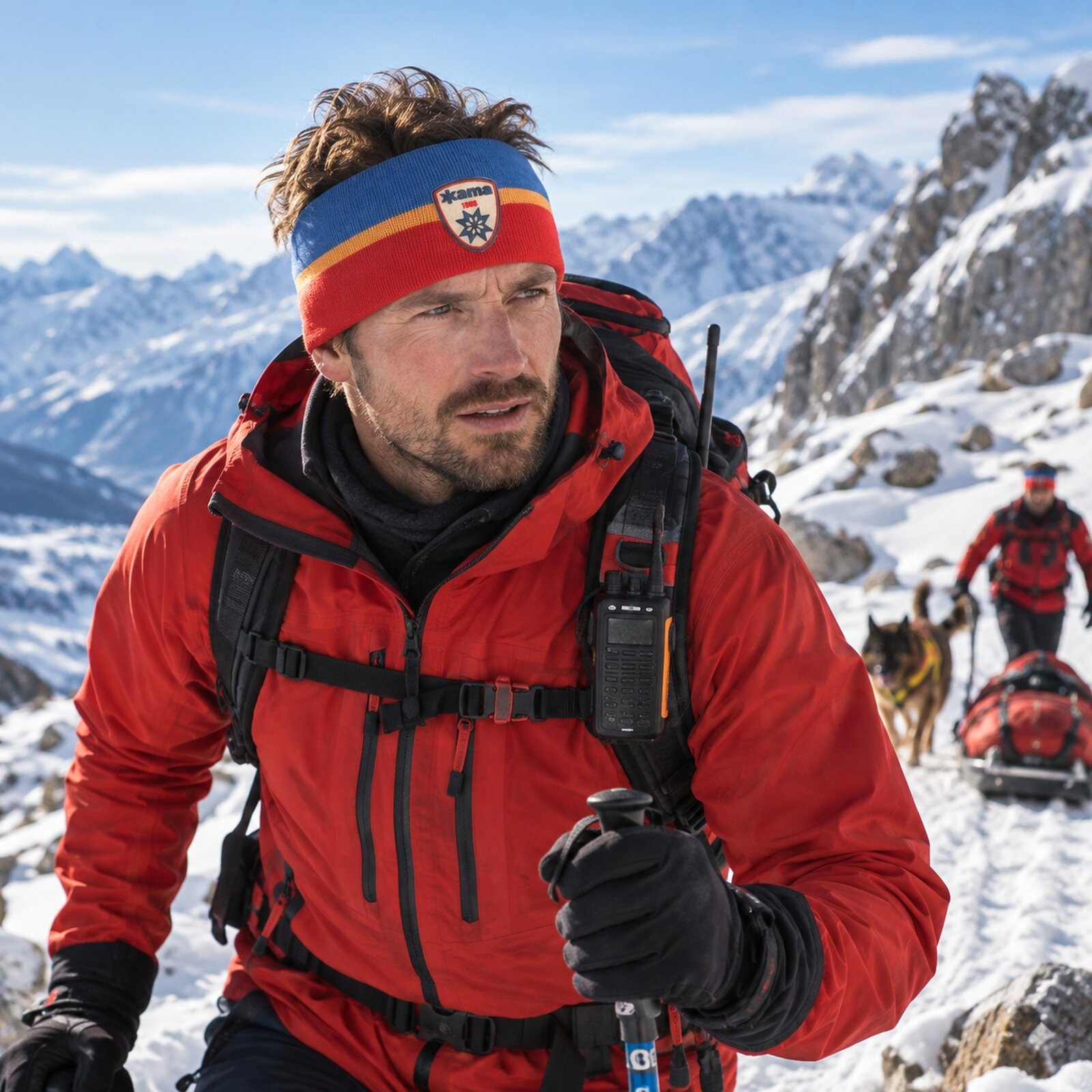 Knitted Merino headband Kama C82 - Mountain Rescue Service of the Czech Republic