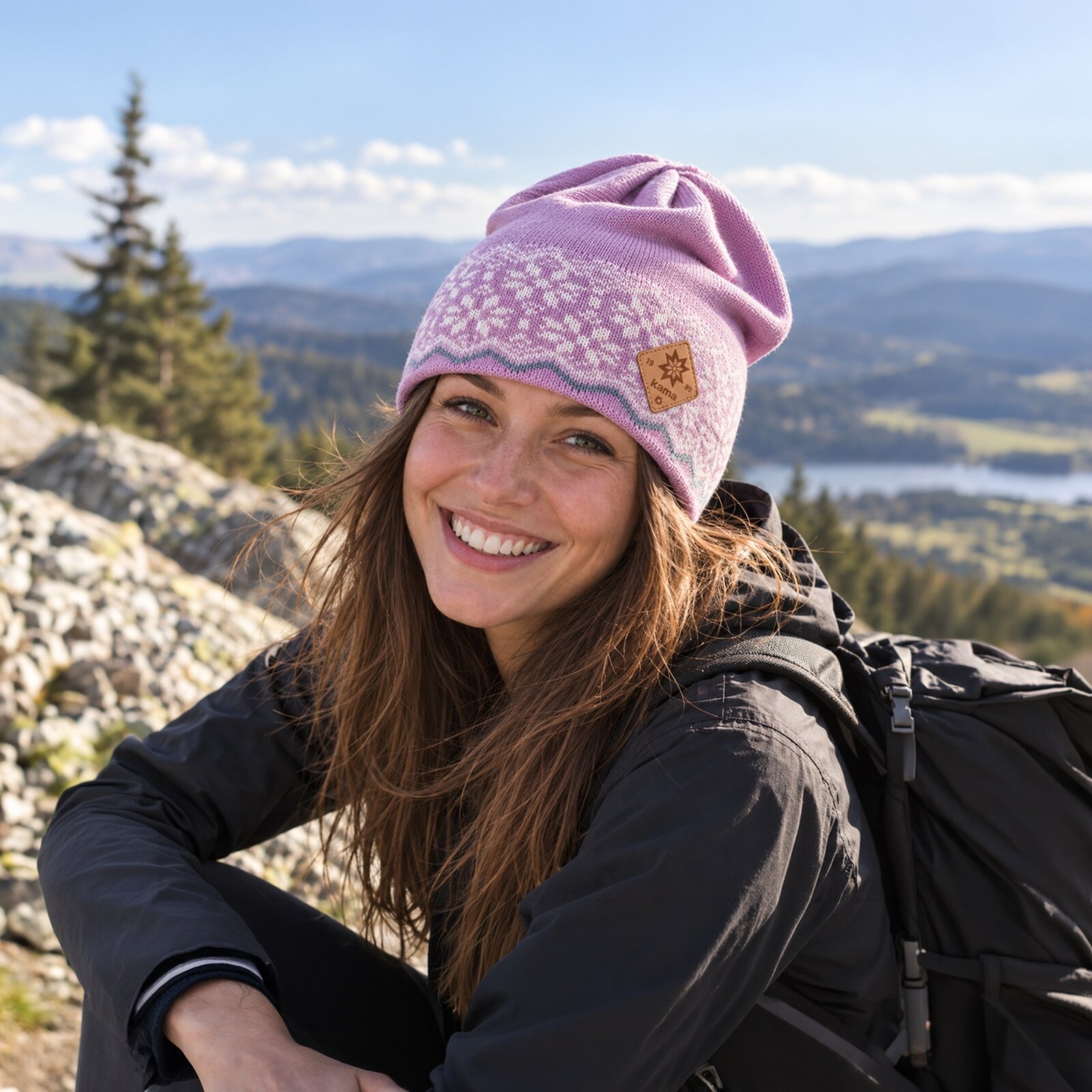 Knitted Merino beanie Kama A189