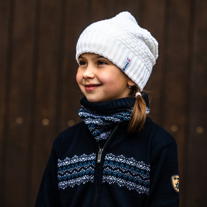 Dětská pletená Merino čepice Kama B77